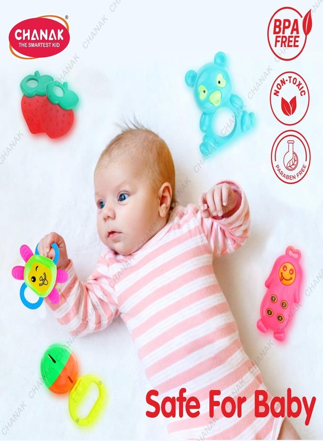 Chanak Baby Kinder Rattle Set for 0-6 Months Old Baby, Non-Toxic, 100% BPA Free, Infant Grab, Spin & Shake Rattles, Colorful Rattles with 6 Pcs, Early Educational Sensory Toy, BIS Approved - Image 2